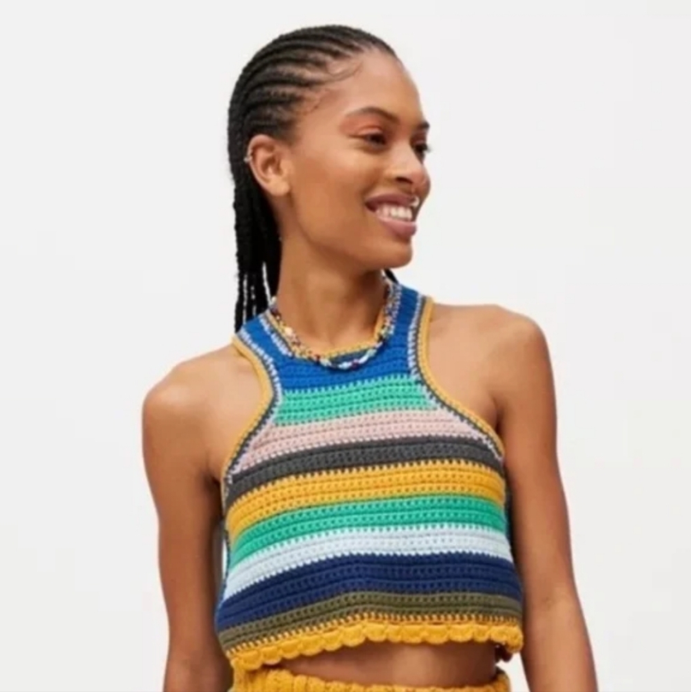 Kimchi Blue Urban Outfitters Multicolor Crochet Striped Tank - Picture 3 of 4